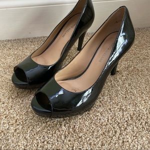 Antonio Melani Peep Toe Black Heels 7.5